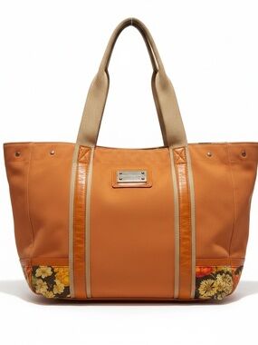 Y2K Dolce & Gabbana Floral Lined Canvas Tote Shopper Bag